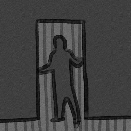 The door is open.