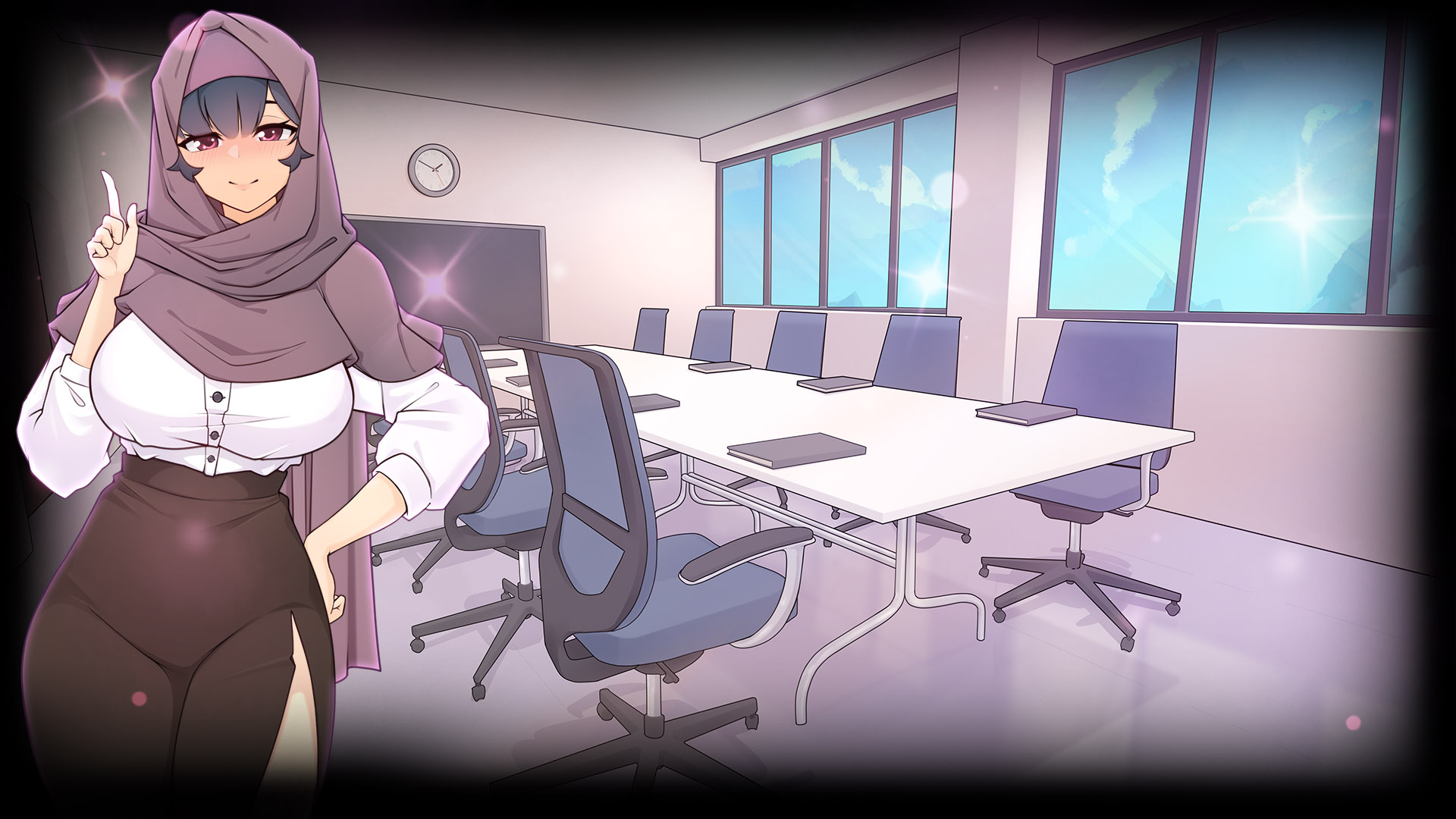 Areesha in the conference room