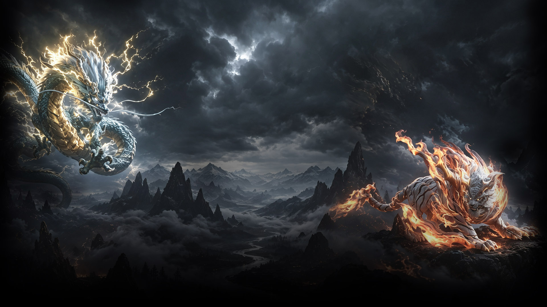 Animation background: White Tiger