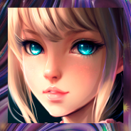 Anime Girl Face - Big Blue Eyes