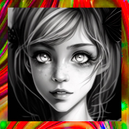 Manga Girl (Black & White) - Cutie