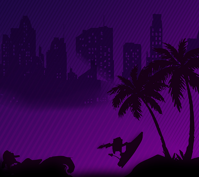 Purple Palm Trees Mini Background