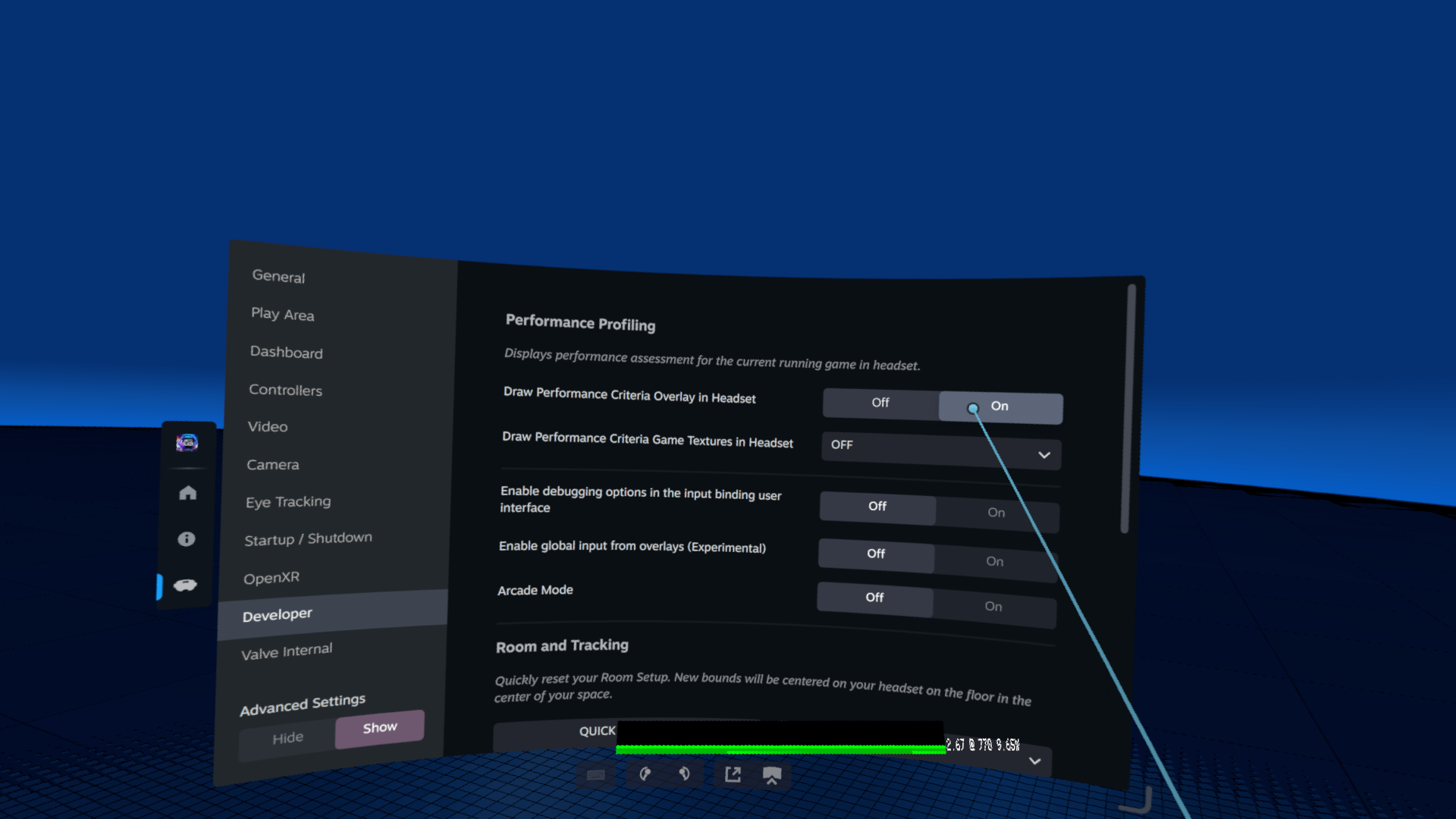 Performance Assessment Overlay (VR titles) (Steamworks Documentation)