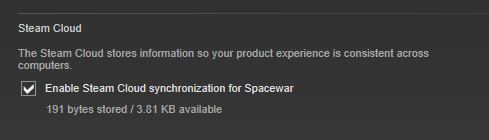 Propriétés de Spacewar Propriétés de Spacewar
