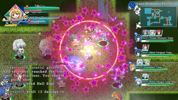 Screenshot z Touhou Genso Wanderer -Lotus Labyrinth R-