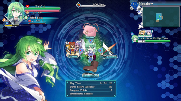 Screenshot z Touhou Genso Wanderer -Lotus Labyrinth R-
