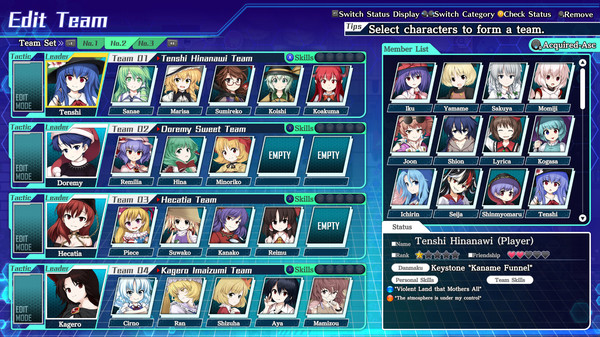 Screenshot z Touhou Genso Wanderer -Lotus Labyrinth R-