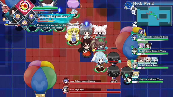 Screenshot z Touhou Genso Wanderer -Lotus Labyrinth R-
