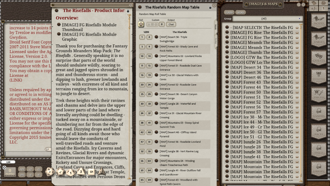 Fantasy Grounds - Meanders Map Pack: The Risefalls (Map Pack)のスクリーンショット 1