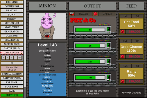 Screenshot z Wizard And Minion Idle