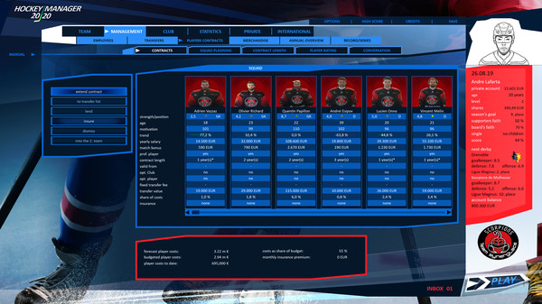 Screenshot z Hockey Manager 20|20