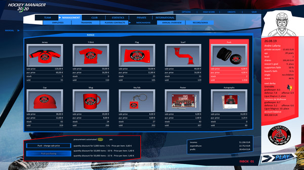 Screenshot z Hockey Manager 20|20