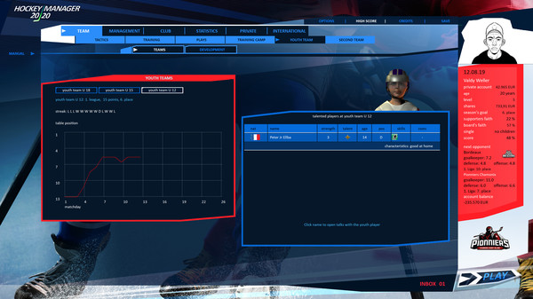 Screenshot z Hockey Manager 20|20