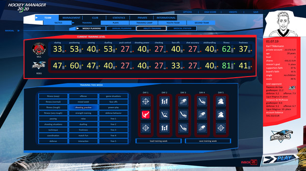 Screenshot z Hockey Manager 20|20