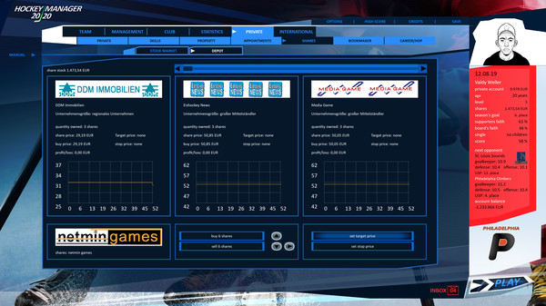 Screenshot z Hockey Manager 20|20