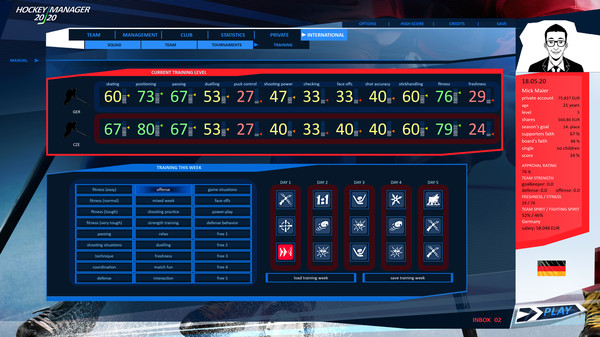 Screenshot z Hockey Manager 20|20