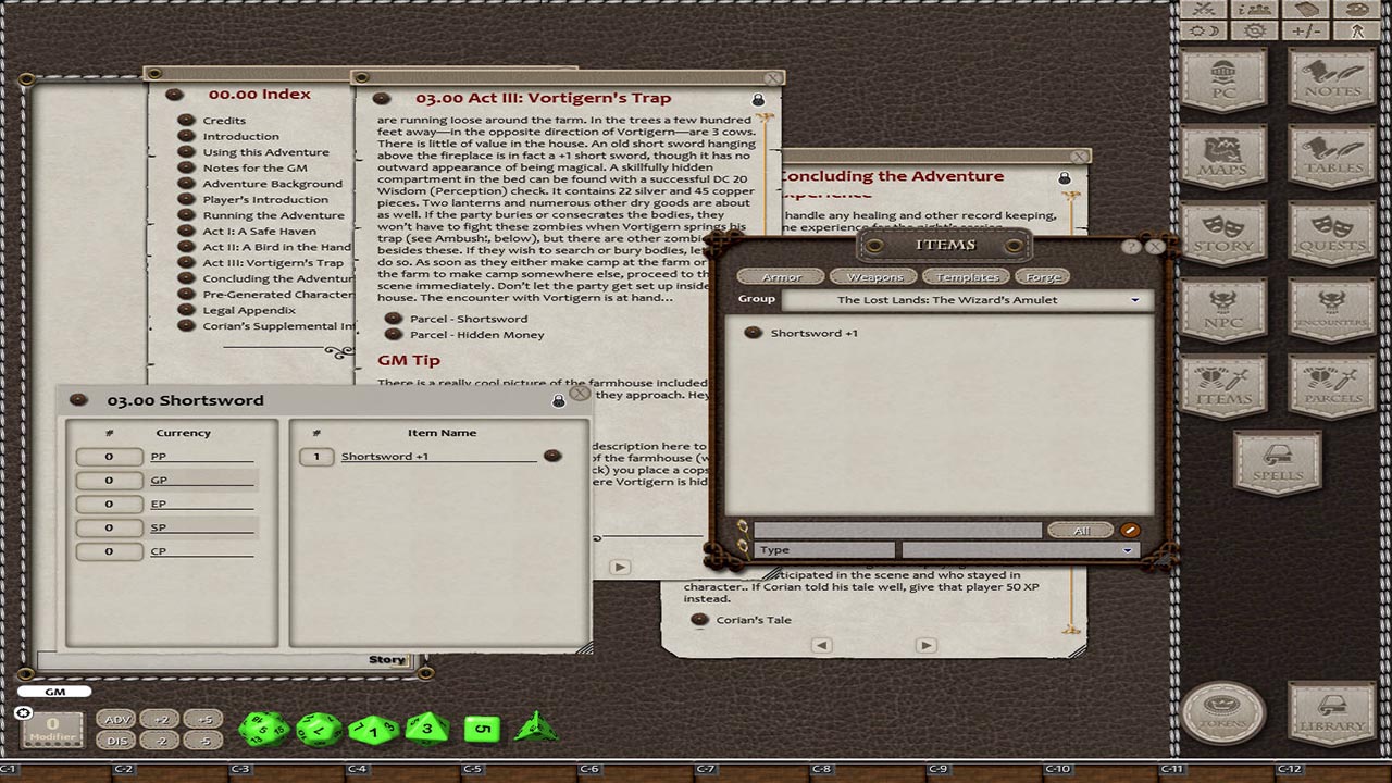 Fantasy Grounds - The Lost Lands: The Wizard's Amulet (5E) screenshot 4