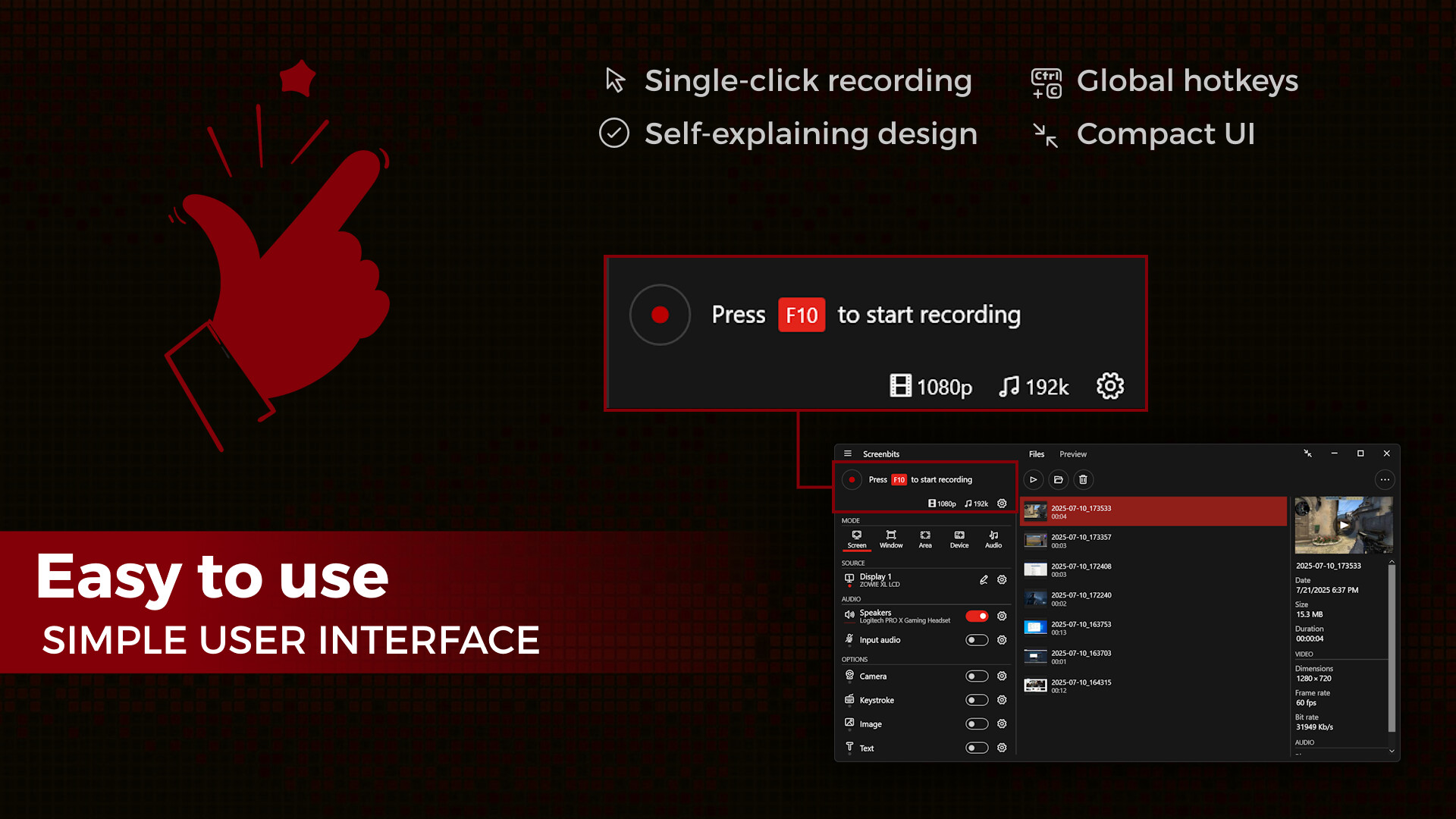 #2. Screenbits - Screen Recorder (Steam) 由: CHEHRAZ