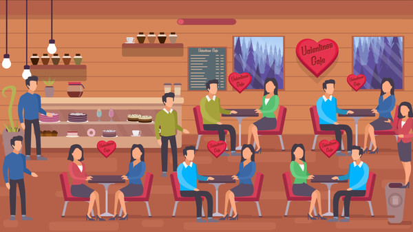 Screenshot z Valentines Cafe