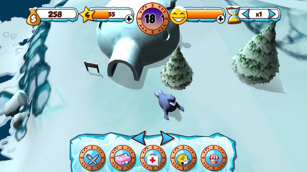 Screenshot of My Arctic Farm gameplay showing in-action mechanics