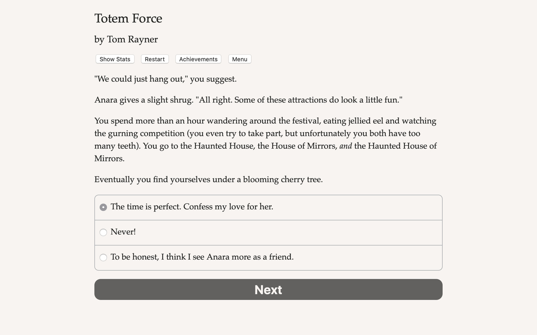 #3. Totem Force (Steam) 由: Hosted Games