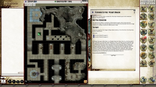 Fantasy Grounds - Pathfinder Flip-Mat: Wizard's Dungeon (Map Pack)