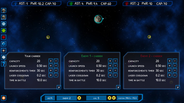 Screenshot z Asteroid Wars