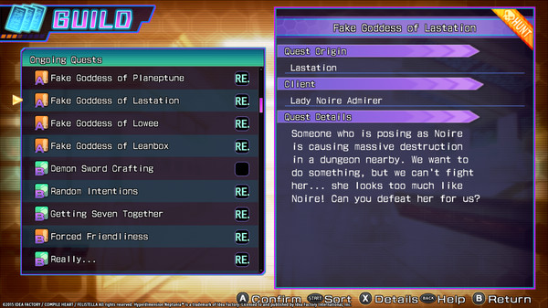 Hyperdimension Neptunia Re;Birth3 Shares Quests.