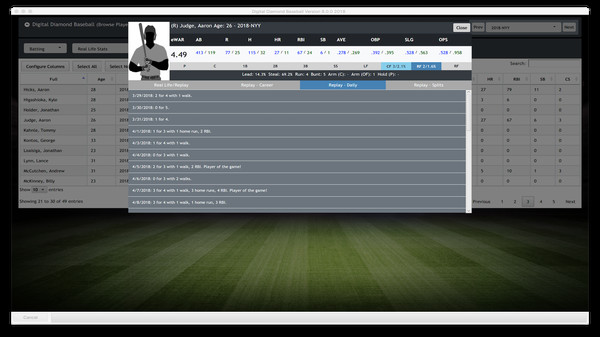 Screenshot z Digital Diamond Baseball V8
