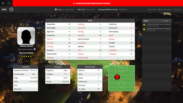 Screenshot z Global Soccer: A Management Game 2019