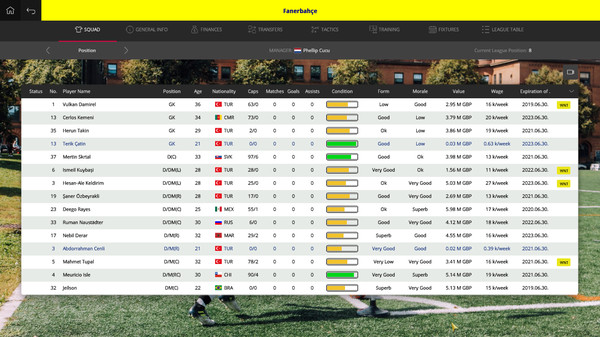 Screenshot z Global Soccer: A Management Game 2019