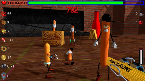 Screenshot z Die, zombie sausage, die!