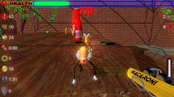 Screenshot z Die, zombie sausage, die!