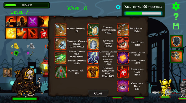 Screenshot z Idle Portal Guardian