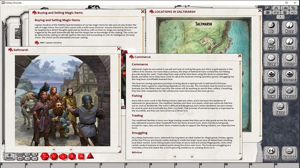 Screenshot z Fantasy Grounds - D&D Ghosts of Saltmarsh