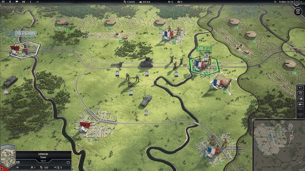 Screenshot of Panzer Corps 2 gameplay showing in-action mechanics