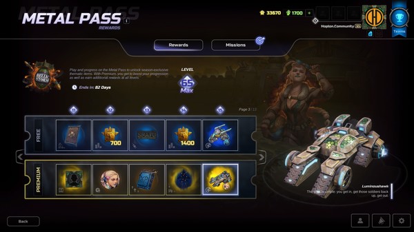 HMM Metal Pass Premium Season 4 + 1300 Cash