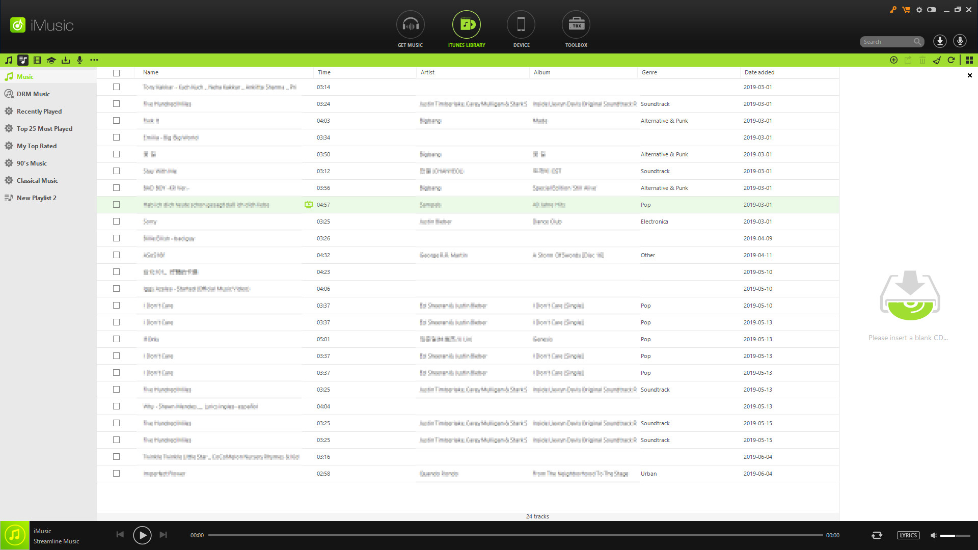 screenshot of Aimersoft iMusic 3