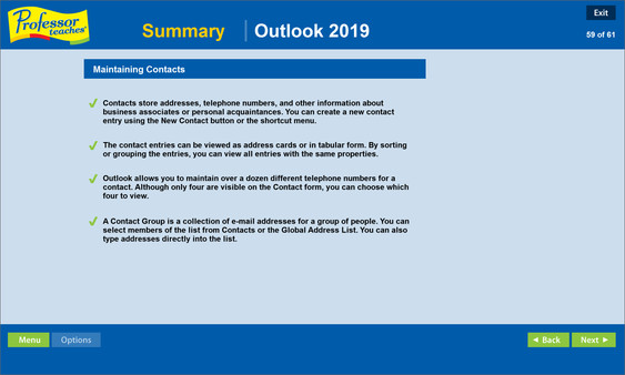 Professor Teaches Outlook 2019 screenshot 4