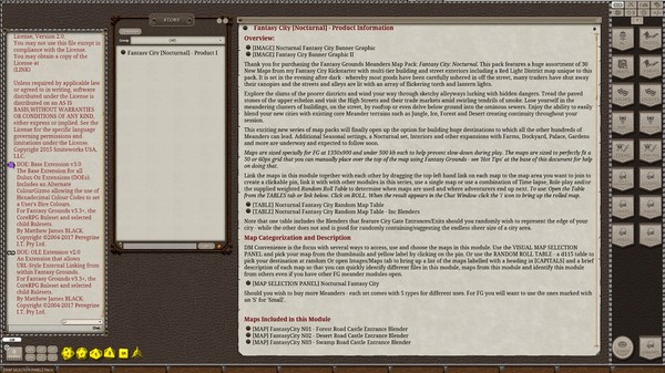 Fantasy Grounds - Meanders Map Pack: Fantasy City Nocturnal (Map Pack)