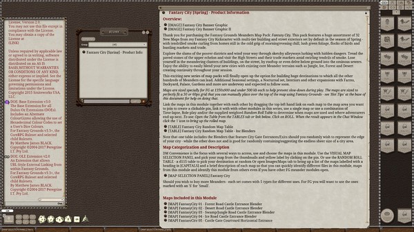 Fantasy Grounds - Meanders Map Pack: Fantasy City Spring Season (Map Pack)