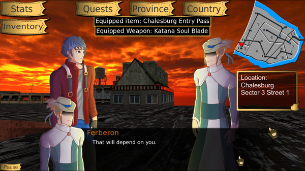 Screenshot z Niara: Rebellion Of the King Visual Novel RPG
