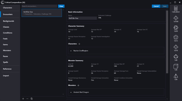 Screenshot z Critical Compendium Screenshot z Critical Compendium