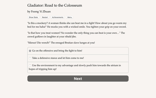 Screenshot z Gladiator: Road to the Colosseum