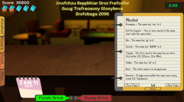 Screenshot z Uh Oh Bartender