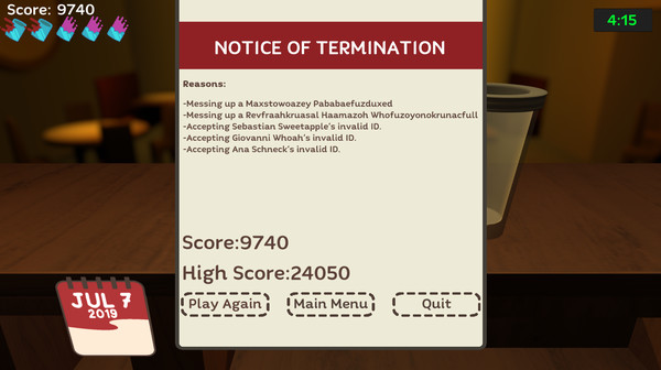 Screenshot z Uh Oh Bartender