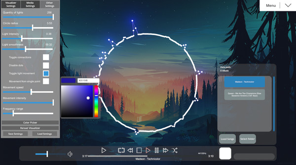 Screenshot z Powelus's Audio Visualizer
