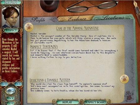 Screenshot z Mystery Masterpiece: The Moonstone