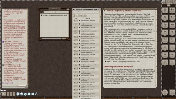 Fantasy Grounds - Meanders Map Pack: Fantasy City Winter (Map Pack)