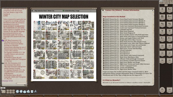 Fantasy Grounds - Meanders Map Pack: Fantasy City Winter (Map Pack)